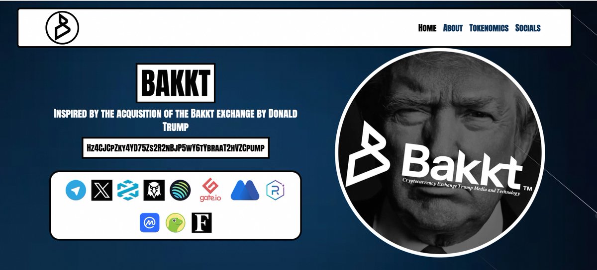 Guys!!!
$BAKKT now have our own domain name!!
40 days passed and many hot coins have died, but we are working hard every day !! we are growing up!
1 $BAKKT=1 $ NOT A JOKE!!!
👉bakkt.meme