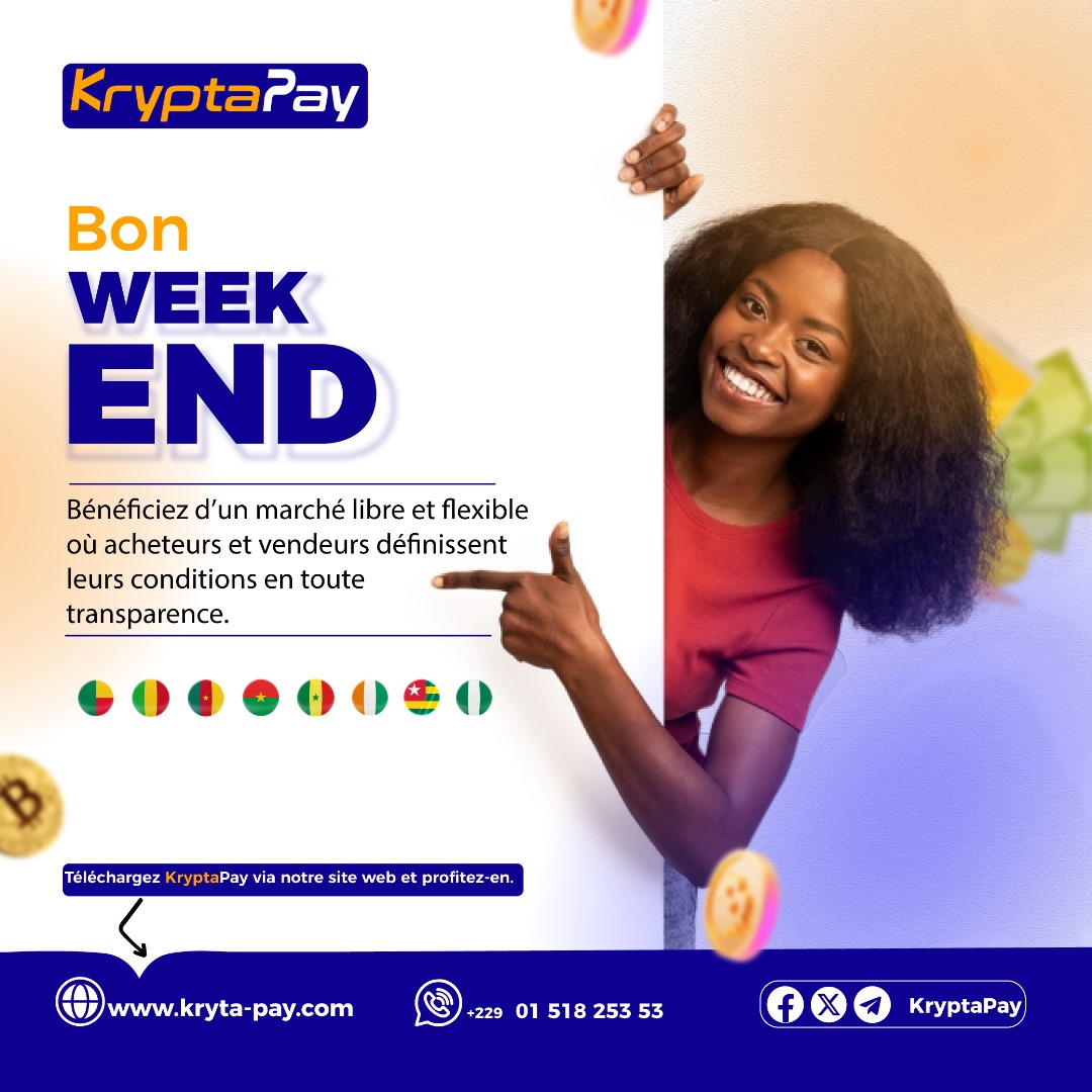 KryptaPay's tweet photo. Bon weekend à tous.
Avec Kryptapay , profitez du pouvoir du P2P ! Un marché libre et flexible où acheteurs et vendeurs traitent en toute sécurité et transparence .
https://t.co/JYjsKty8aa
#kryptapay #P2P #cryptomonnaie https://t.co/6wDwUGGgBw