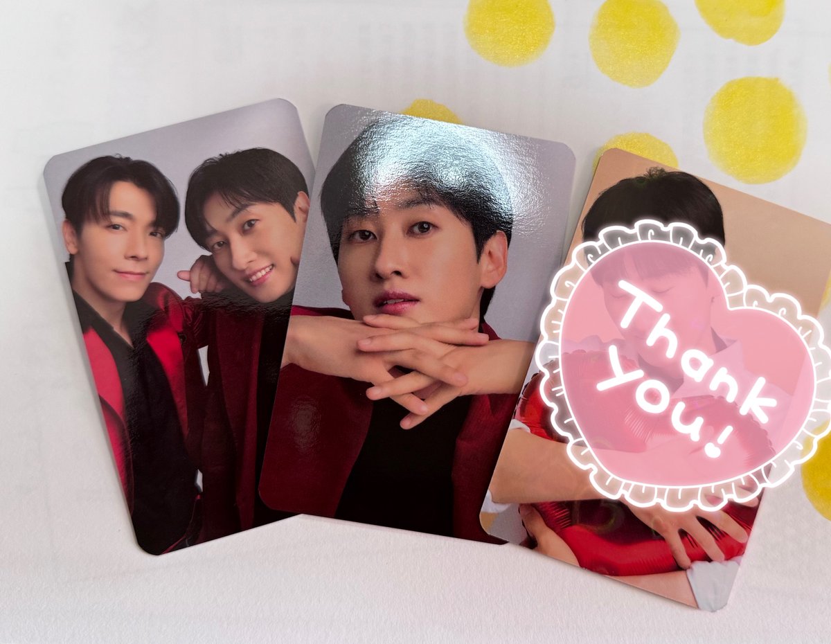 m_o_mo_snow's tweet photo. 【拡散希望】
SUPER JUNIOR D&amp;E  
ビタブリッド コラボ トレカの交換を探しております。

《譲》画像1枚目
《求》ドンヘ（片耳？ポーズ）以外
ウネ別ver.（こちらは優先低いです）
ソロはソロ、ウネはウネでお願いいたします🙇‍♀️

郵送対での交換希望です💙💛 https://t.co/vHW1Eu917s