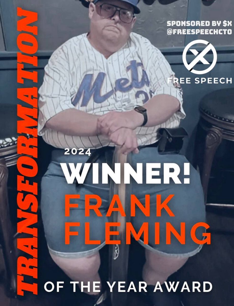 AB (@ab84) on Twitter photo Cracker Transformation of the Year Award
<a href="/NjTank99/">Frank Fleming</a> <a href="/barstoolsports/">Barstool Sports</a>
A lot of respect for Frank’s journey
@FreeSpeechCTO <a href="/barkmediax/">Bark Media</a> <a href="/CtespnN/">CTESPNNetwork</a> Cracker Transformation of the Year Award
<a href="/NjTank99/">Frank Fleming</a> <a href="/barstoolsports/">Barstool Sports</a>
A lot of respect for Frank’s journey
@FreeSpeechCTO <a href="/barkmediax/">Bark Media</a> <a href="/CtespnN/">CTESPNNetwork</a>