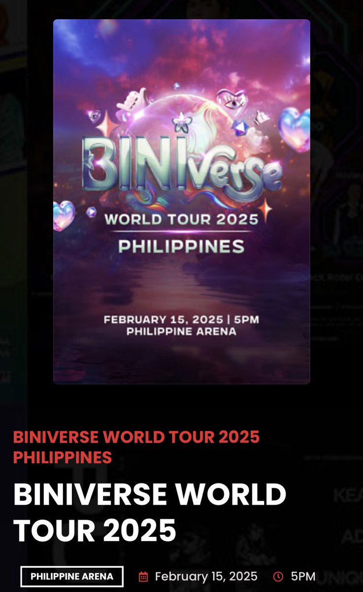 vitamin_bini's tweet photo. 🚨 BINIVERSE WORLD TOUR 2025 GENERAL PUBLIC ONSALE DIRECT TICKETING LINKS

🎟️ PULP TICKETS
🔗 https://t.co/cWsiOhIWKw

🎟️ TICKETNET
🔗 https://t.co/rzlDvQkXuz

🗓️ Dec. 28 (Sat) - TODAY
🕗 12 NN

#BINIVerseWorldTour2025 #BINI #BININews https://t.co/d7NwEhSKWk