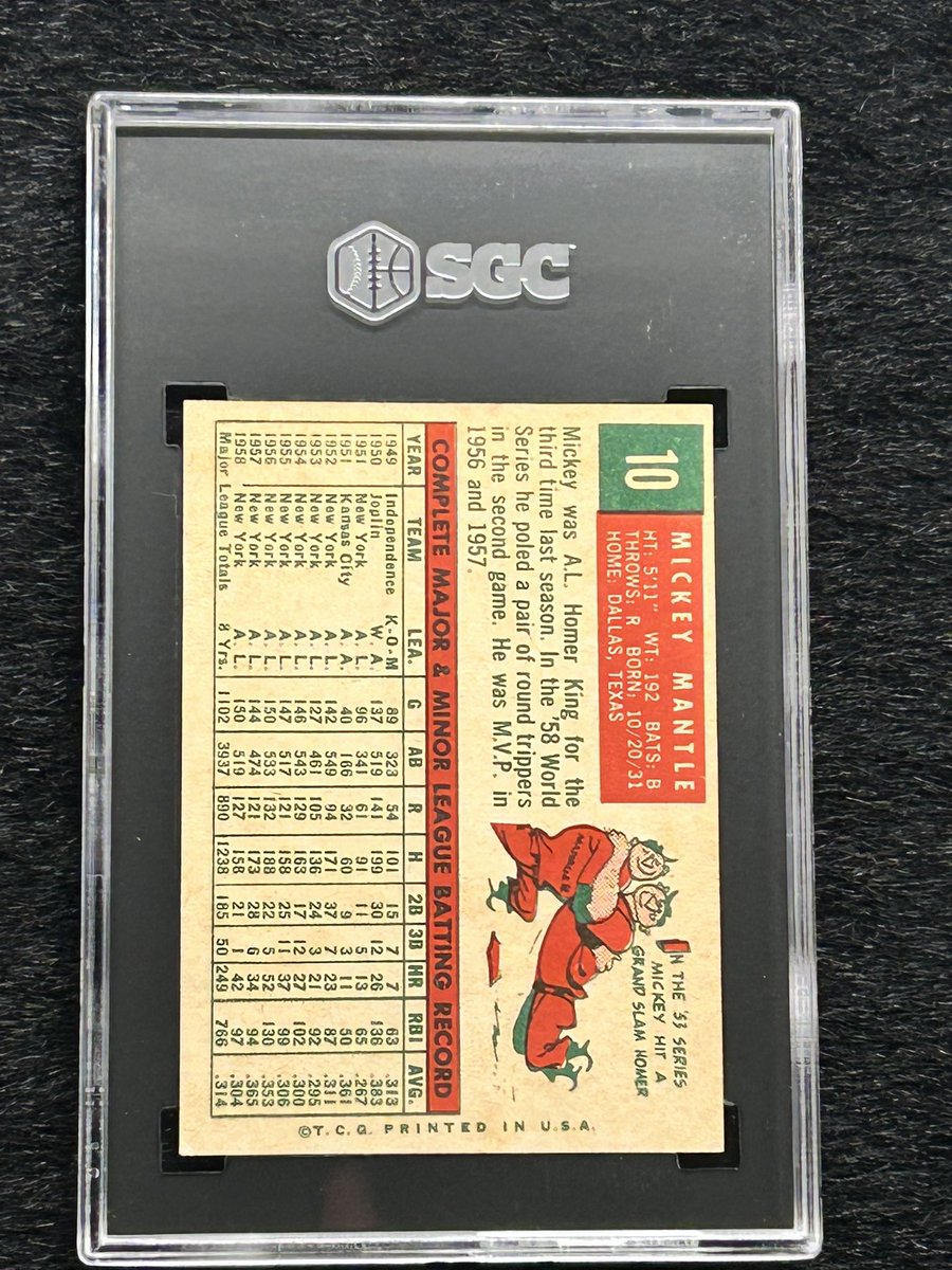 59 Mantle SGC 6 $1250 shipped
