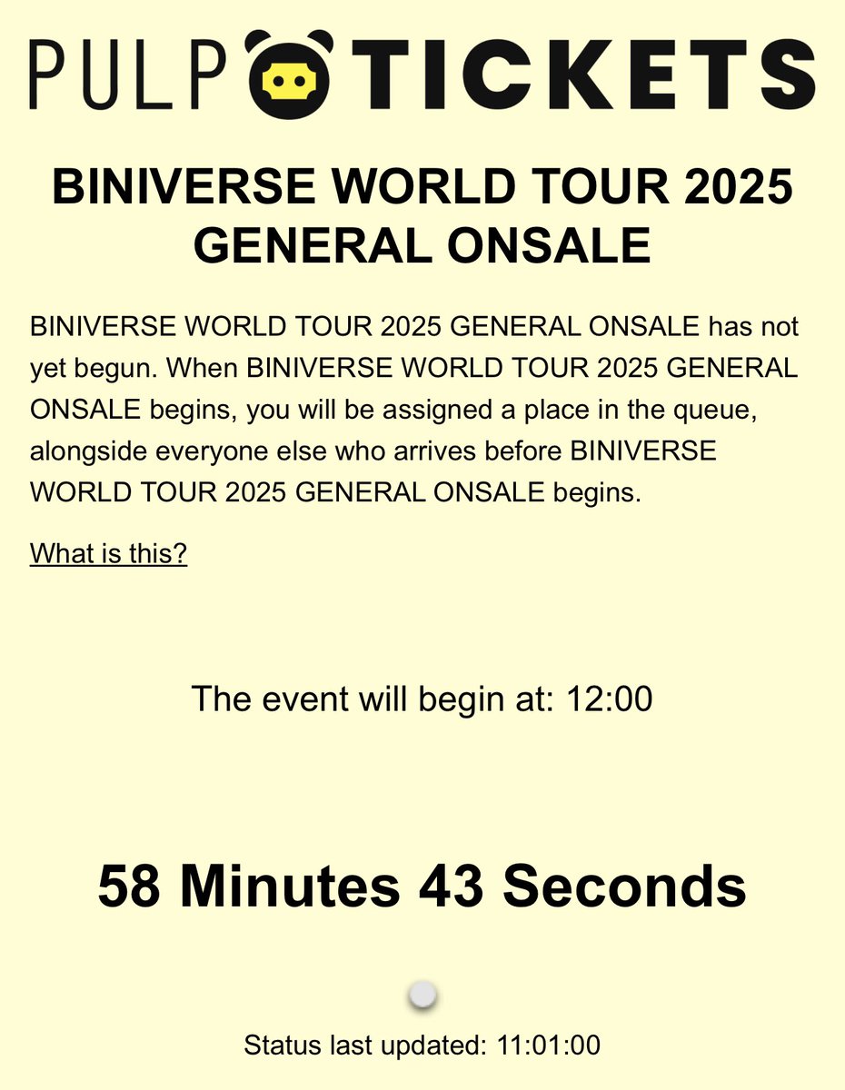 vitamin_bini's tweet photo. 🚨 BINIVERSE WORLD TOUR 2025 GENERAL PUBLIC ONSALE DIRECT TICKETING LINKS

🎟️ PULP TICKETS
🔗 https://t.co/cWsiOhIWKw

🎟️ TICKETNET
🔗 https://t.co/rzlDvQkXuz

🗓️ Dec. 28 (Sat) - TODAY
🕗 12 NN

#BINIVerseWorldTour2025 #BINI #BININews https://t.co/d7NwEhSKWk