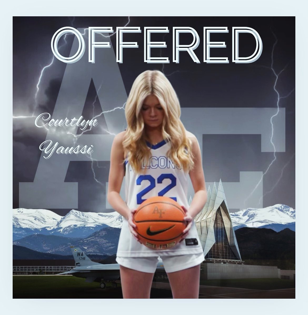 Courtlyn yaussi (@courtlynyaussi) on Twitter photo After a great conversation, I am so grateful to receive an offer from <a href="/AF_WBB/">Air Force Women's Basketball</a>!!! After a great conversation, I am so grateful to receive an offer from <a href="/AF_WBB/">Air Force Women's Basketball</a>!!!