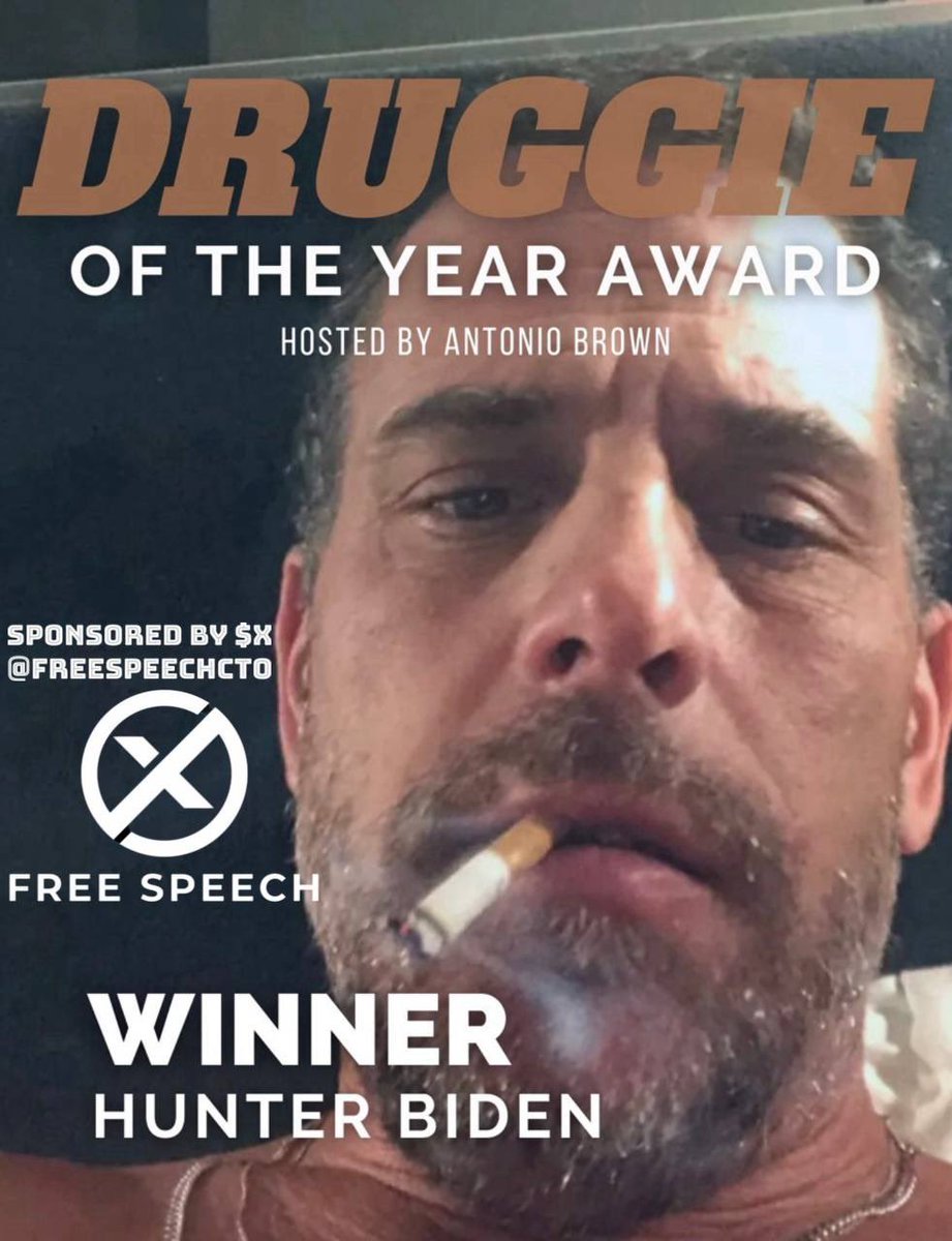Druggie of the Year Award 

Hunter Biden 💉

Can’t Tag…. * Only has a MySpace 

@FreeSpeechCTO <a href="/barkmediax/">Bark Media</a> <a href="/CtespnN/">CTESPNNetwork</a>