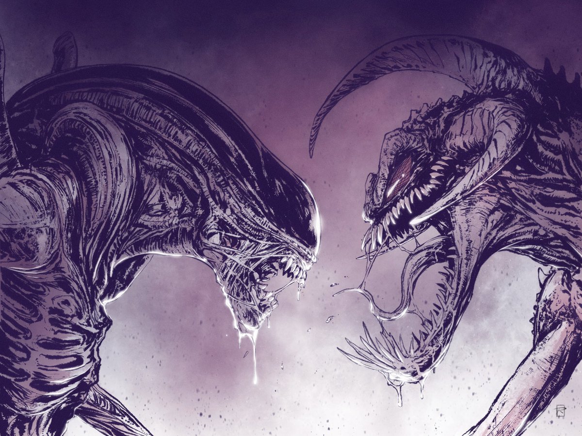 Xenomorph vs Violator! Quick little doodle on procreate to get the brain cells going. #Aliens #alien  #xenomorph #violator #imagecomics #toddmcfarlane