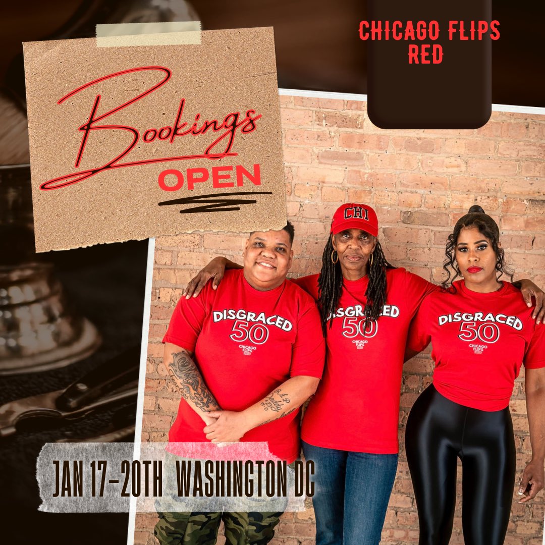 FlipChicagoRed's tweet photo. Attention DC!
Chicago Flips Red is coming to Washington, DC, from January 17th to January 21st!
Donβt miss the opportunity to connect as we continue to advocate, organize, and inspire change.
For interview and booking requests, email us at Chicagoallhandsondeck@gmail.com. https://t.co/O0EOJhm5w8