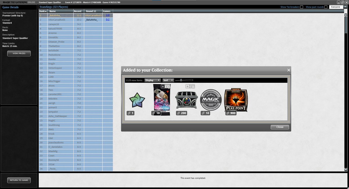 I reached the Final of Standard Super Qualifier with @VictorCarv_1991 
I played MonoRed after tested other variations, I didn't think the mana base was good enough. So I opted to go without any splash.