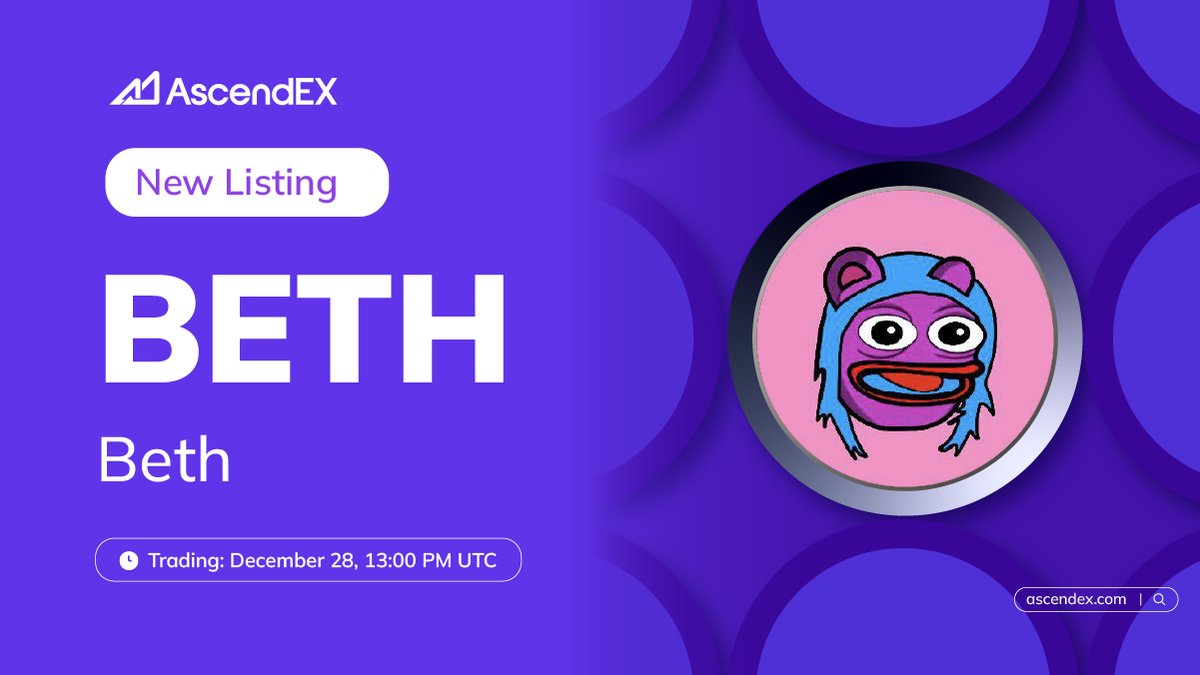 AscendEX_'s tweet image. 🚀 #AscendEX is thrilled to announce the @bethonsolana (#BETH) listing under the trading pair #BETH/USDT. 

✨Today marks an incredible milestone – #BETH’s one-week anniversary! 🎉Huge congratulations to them! Let’s keep soaring together! 🚀

Details are as follows:
✅Deposit:…