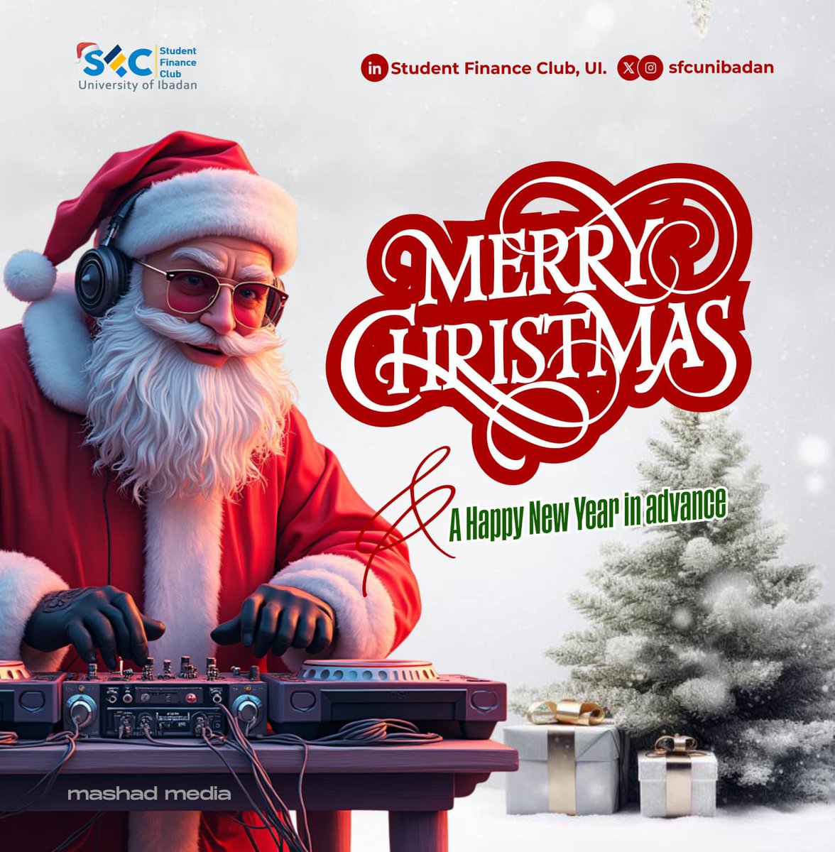 sfcunibadan's tweet image. Season's greetings!💃🏾💃🏾

The Student Finance Club wishes a merry Christmas to all who celebrate. May this season be filled with joy, laughter and happiness.💙✨

#Christmas #sfcui #studentfinanceclub #MerryChristmas