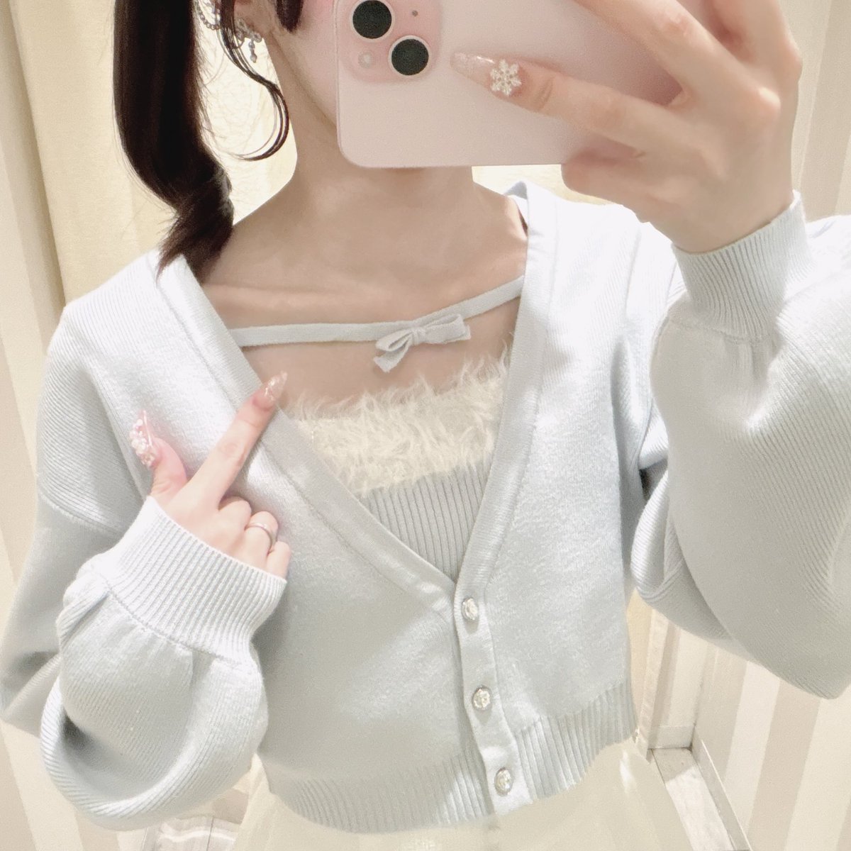 未使用evelyn♡ファーラメキャミカーデ evelyn ファーラメキャミカーディガン - メルカリ