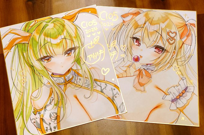 コミケに持ってく色紙たち✨ 