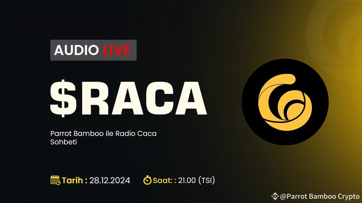 ParrotBamboo07's tweet photo. I’ve decided to host a voice chat event on our #Binance  Square channel with fellow investors to discuss $RACA, a token I started investing in around $0.00008 and continued to accumulate up to $0.0003 levels!

Everyone is invited to join this discussion. We’ll have some highly knowledgeable individuals ( @redlywhite , @DeNostradameX , @King_SpawN2010 etc. ) about #Raca  with us, and you’ll also have the chance to ask your questions during the event.

Don’t miss out on this exciting opportunity! 🚀

⏰Turkiye Time - 21:00 - Global Time - 6pm UTC

📍https://t.co/6rl809sm50 

Square Post: https://t.co/FCxCEmCuwP 

CMC Post: https://t.co/W8D6cOa1sZ

@RACA_3 #Metaverse #BNB #BNBChain
