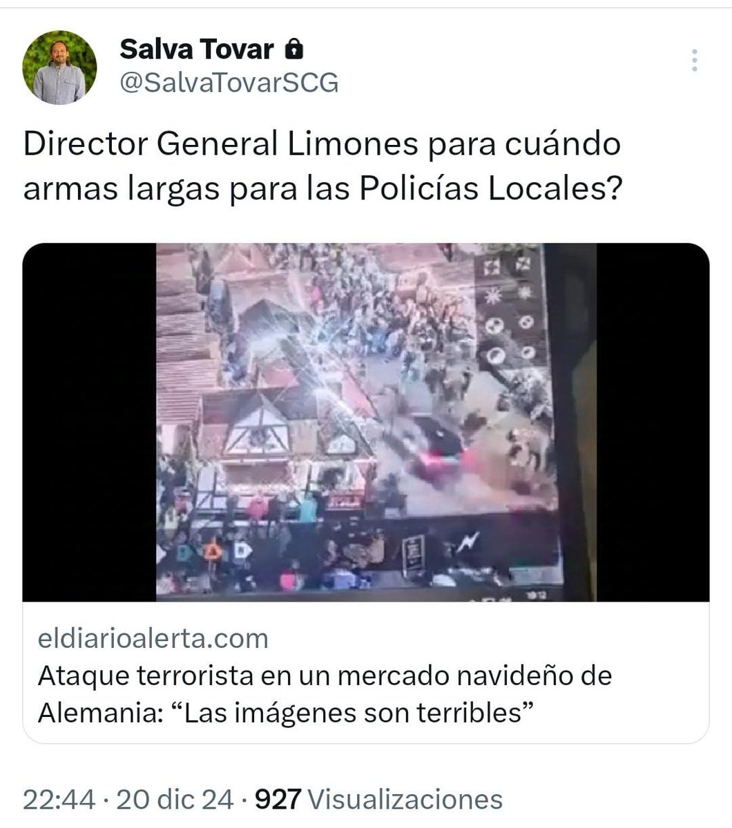 Seria ingenu pensar que s'ha de fer fora al regidor @salvatovarscg per menysprear la llengua catalana només, cal fer-ho per les seves apostes polítiques.

Fa pocs dies demanava que la policia local vagi amb metralletes i escopetes pels carrers.