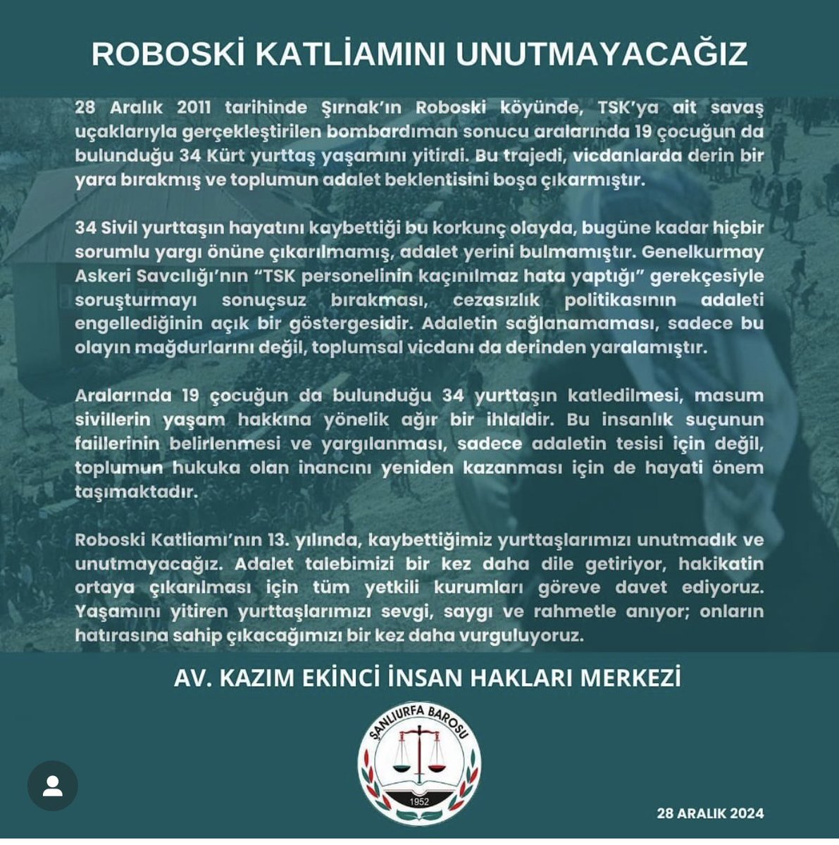 AvAhmetTuysuz's tweet image. #RoboskiKatliamınıUnutma