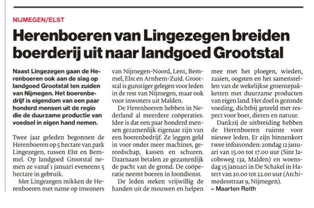 Op de valreep van 2024, zie dit bericht: <a href="/HBLingezegen/">HBLingezegen_Grootstal</a> breidt uit naar #LandgoedGrootstal! Info bijeenkomsten op 12 en 15 januari 2025! Welkom.