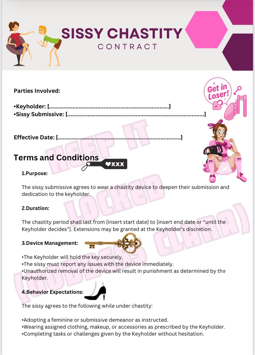 keep_It_Locked5's tweet photo. Ready to surrender and serve? 💖 Lock yourself into obedience with my exclusive sissy chastity contract. https://t.co/E8PCeLfGlf

Serious applicants only—your devotion starts with a tribute. Apply now and prove you’re worthy. 💌✨ https://t.co/445dUgHgiD