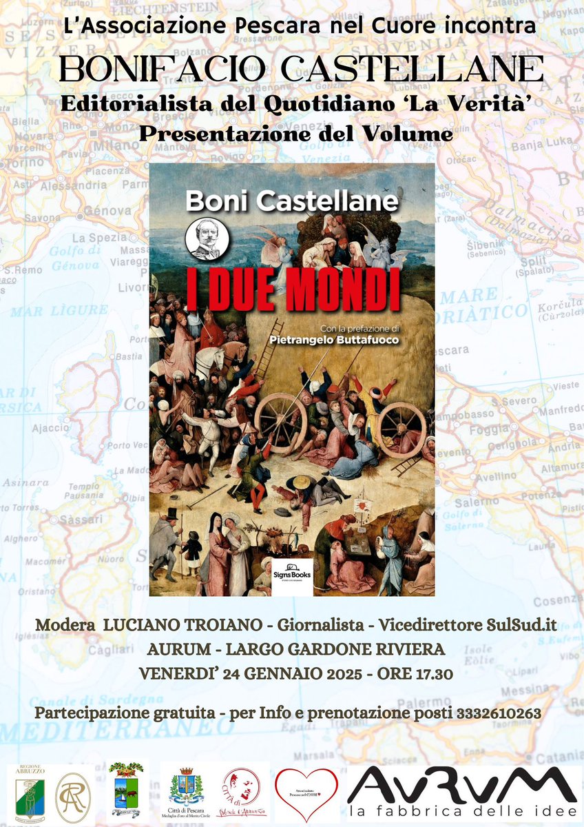 Fontevecchiaorg's tweet photo. Venerdì 24 gennaio 2025 alle 17,30 aspettiamo gli amici eleganti all’Aurum di Pescara con @boni_castellane per parlare di @TerraOstile e de I due mondi. Al termine dell’incontro l’autore sarà a disposizione per la firma dei volumi. La partecipazione è gratuita. Info: 333/2610263 https://t.co/olS6IPxV1W