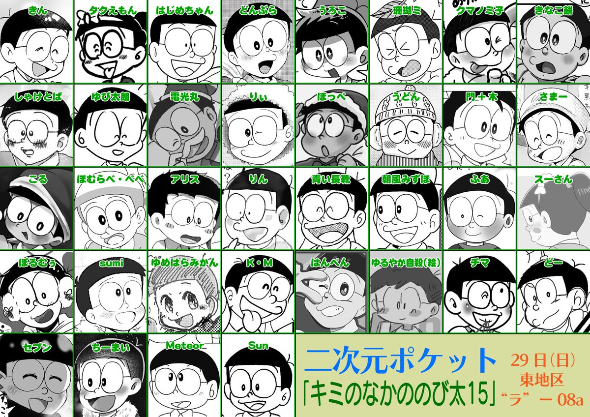 のび太本新刊、我々を含めて36名の方々に執筆していただきました