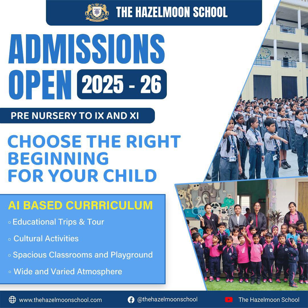 HazelmoonSchool's tweet image. Unlock a brighter future with Hazelmoon School! Admissions Now Open – Enroll Today for Excellence in Education!

#admissionsopen #thms