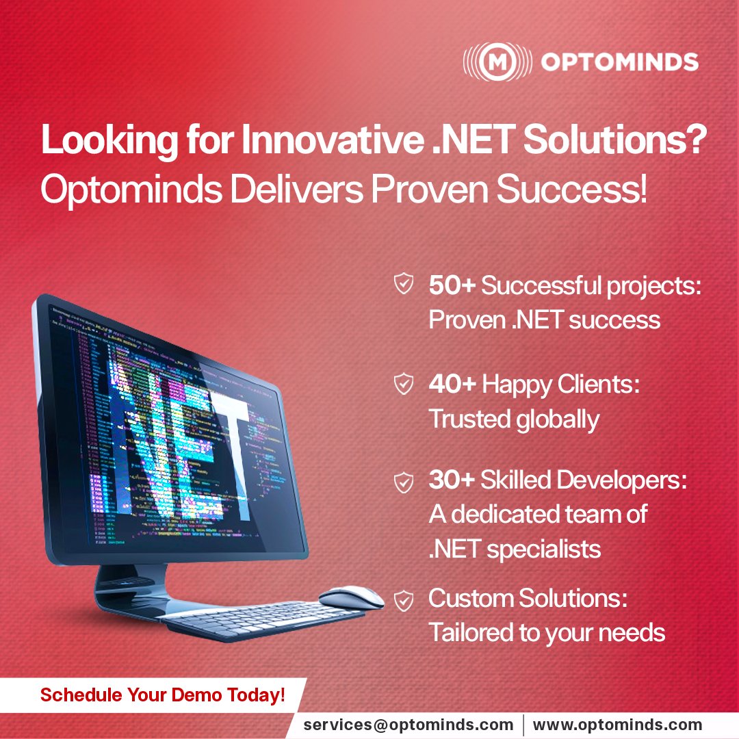 optominds's tweet image. Optominds delivers innovative .NET solutions designed to meet your unique business requirements.
Learn more: optominds.com/best-dot-net-s…
#dotNetSolutions #optominds #SoftwareDevelopment #CustomSoftware