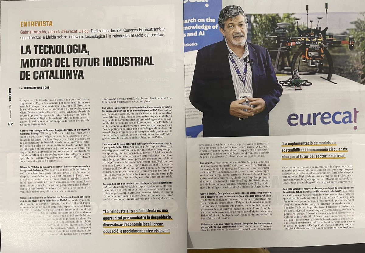 FEMAC_CAT's tweet photo. La tecnologia,motor del futur industrial de Catalunya. Reflexions del @gabriel_anzaldi de @Eurecat_news al #VINT-I-DOS de @SEGREcom https://t.co/Il3A6C9lt8