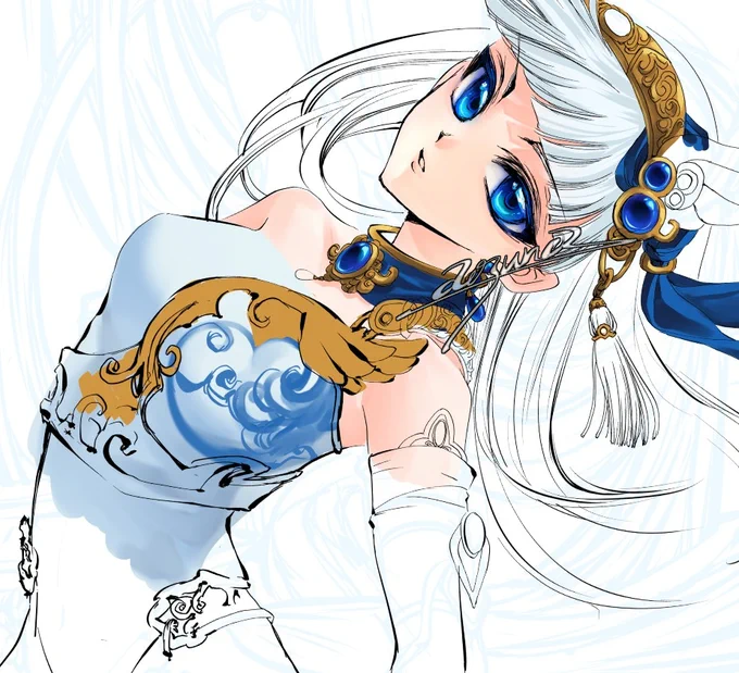 レイアースの海ちゃん描いてる子の絵をゆっくり進めつつ、他の絵も描こう描きたいものだらけで渋滞している～～～ 