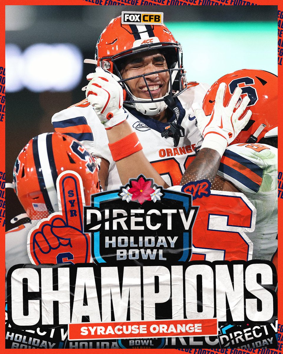 FOX College Football (@cfbonfox) on Twitter photo Orange is a holiday color this year ππ
<a href="/CuseFootball/">Syracuse Football</a> puts up 52 points to defeat Washington State in the <a href="/holidaybowl/">DIRECTV Holiday Bowl</a> βοΈπ Orange is a holiday color this year ππ
<a href="/CuseFootball/">Syracuse Football</a> puts up 52 points to defeat Washington State in the <a href="/holidaybowl/">DIRECTV Holiday Bowl</a> βοΈπ