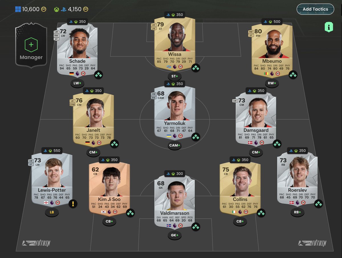 ollierbfc's tweet photo. Vs the XI that finished the match against Brighton 
#Brentford https://t.co/UkSBiI1k86