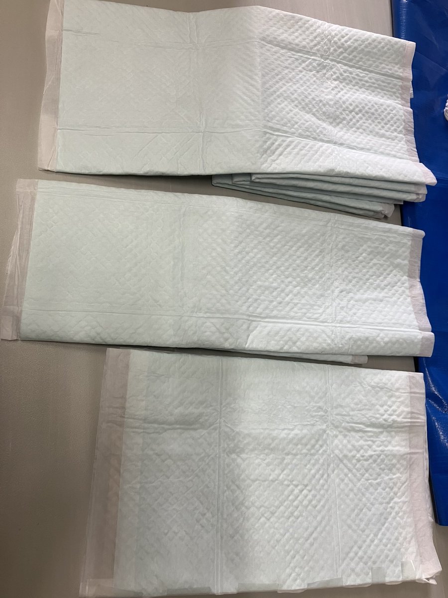 捕獲器やペット用キャリーに何もひいて来られなかった場合、すでに汚れていた場合、手術後に新しいペットシーツを入れます。新聞紙を折ったものにワイドサイズペットシーツをまいてます。捕獲器にも巻きます。
だって、目が覚めた時に、床がかたくて冷たかったら、つらいのよー😭