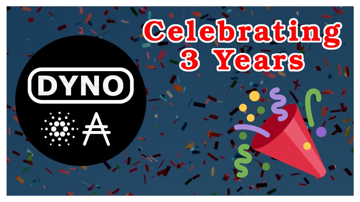 dyno_pool's tweet image. 🎉 Today marks DYNO Pool&apos;s 3rd Anniversary! We&apos;re proud to support decentralization in the Cardano ecosystem. Thank you for being part of our journey! Here’s to many more years together! 🚀 #DYNO #Cardano #Anniversary