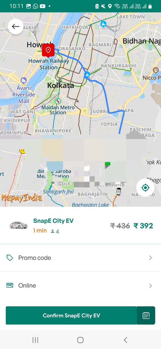 Goodwinthegr8's tweet image. Same distance, same pick up, same drop off location (Howrah station), same day same time

And our homegrown @yatri_sathi is the #costliest again, that too without commission!

From cheapest to costliest, (AC any)
#Indrive - 360
#Uber - 379
#snape - 392
#yatri_sathi - 424