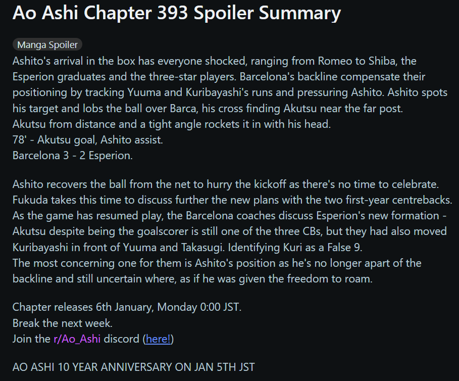 animeauraop's tweet photo. Ao Ashi Chapter 393 Spoiler Summary  

credits: reddit: https://t.co/91jf4nYBFD
discord: https://t.co/BwqHi3V0At

follow us for more #aoashi #aoashi393 #aoashi394 #aoashispoiler #aaspoiler #football #mangaspoiler https://t.co/qKBI9PHkjH