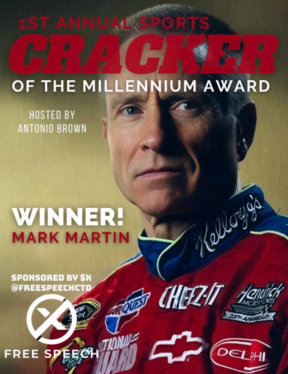 AB84's tweet image. 1st Annual Sports Crackers of the Millennium 

@markmartin 🏁 Honor King

@FreeSpeechCTO @CtespnN @barkmediax