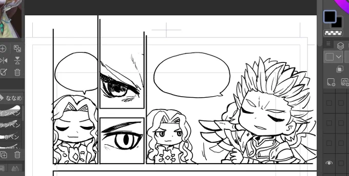 久々に漫画っぽいの描いてる 