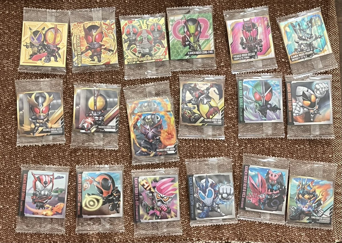 kin_ptt's tweet photo. 【交換】にふぉるめーしょん ウエハース シール ステッカー 【仮面ライダー】

譲）画像のもの

求）URクウガ

複数枚出せますのでご検討いただければと思います。
フォロー外からもご連絡お待ちしております。 https://t.co/abkimw6V1Y