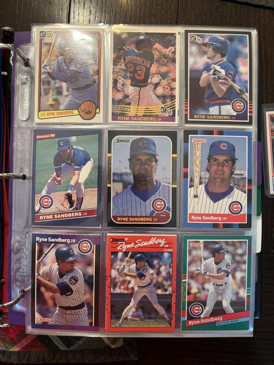 sportscarder's tweet image. Received 1983 Donruss Ryne Sandberg as a Christmas gift to finish the Donruss Ryne Sandberg page in my binder project. #collect #baseballcards #junkwax