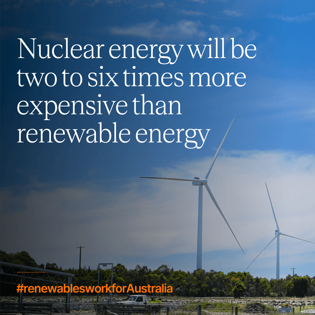 cleannrgcouncil's tweet photo. Nuclear in Australia would be a disaster for energy bills.
Research shows that renewable energy backed by storage is the lowest-cost way to replace ageing, increasingly unreliable fossil fuel generation.
#cleanenergy #renewableenergy https://t.co/VZTViv01MM