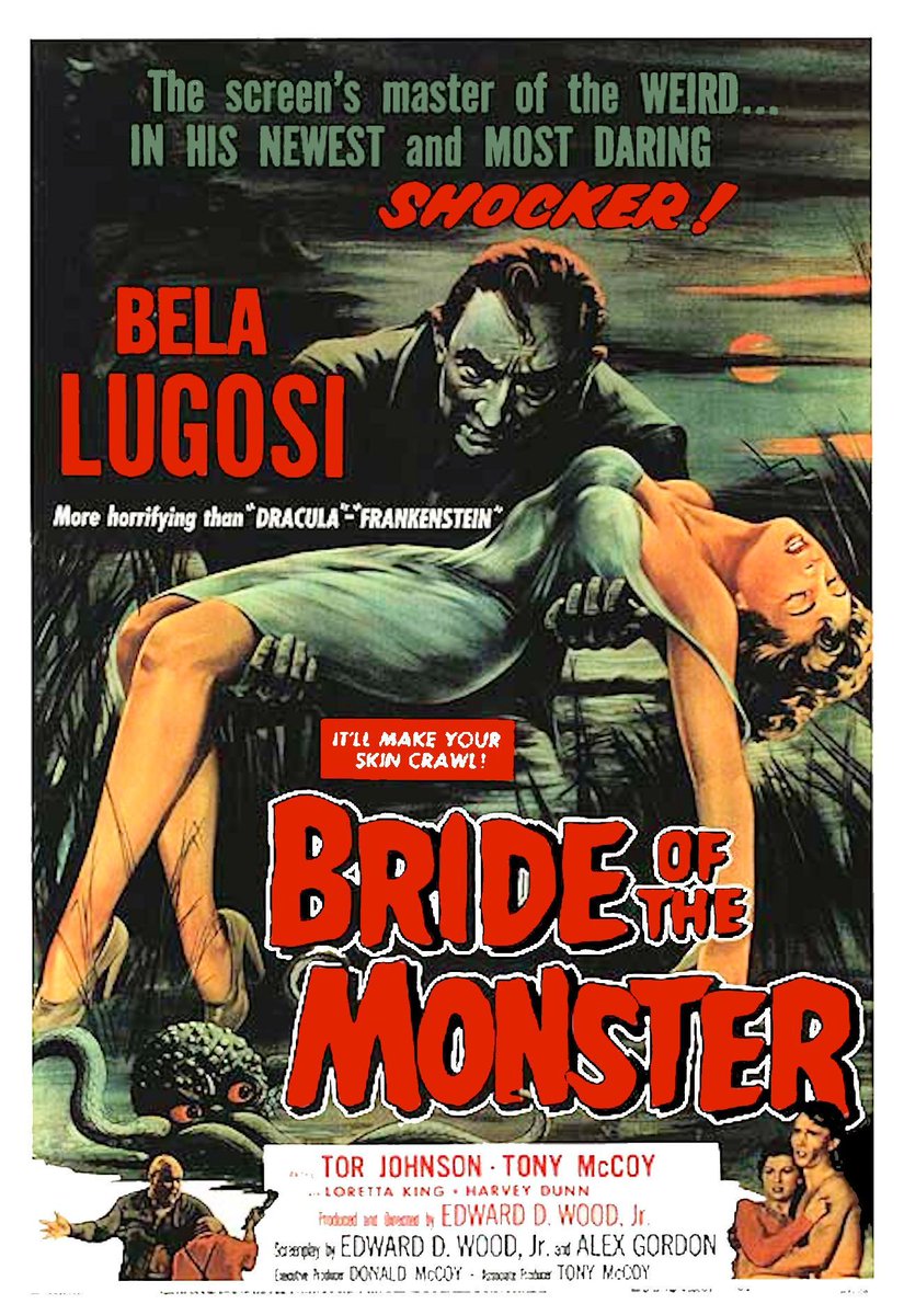 TalkingPicsTV's tweet photo. #BelaLugosi #TorJohnson in BRIDE OF THE MONSTER (1955) 6:30am.
🌌 Low budget cult sci-fi-horror directed by Edward D. Wood Jr #TPTVsubtitles https://t.co/VcyGJbrS1t