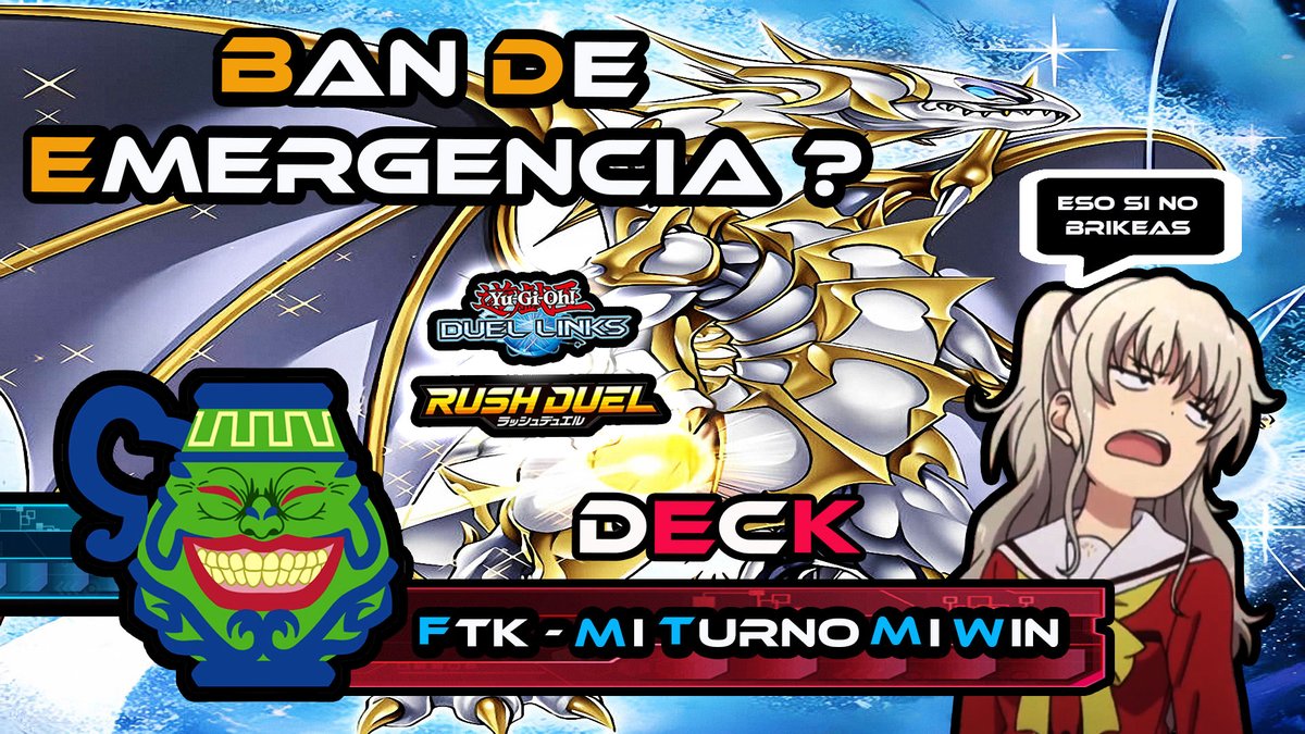 Kyrujv's tweet photo. #YuGiOh #DL #YGO #DuelLink #KOG #KingOfGame #Kog #KogDiciembre #DragonDeOrgulloYAlma #FTK #DeckFTK #WinEnMiTurno

YuGiOh ! Duel Links - Deck FTK [F.T Dragón De Orgullo Y Alma] [Ban De Emergencia ??] [Neeee]

#UneteAlDiscord
https://t.co/RdBsxNeNrd
https://t.co/IJIzlLv2dr https://t.co/bPNluFDWrt
