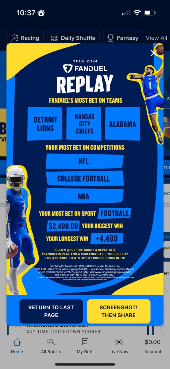 realiferockstar's tweet photo. @FDSportsbook #FanDuelReplay https://t.co/wH29K9gCZC