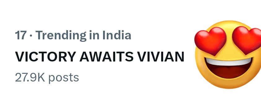 Finally it's trending guys !
27k + tweet done !

Keep tweet and retweet guys 

VICTORY AWAITS VIVIAN