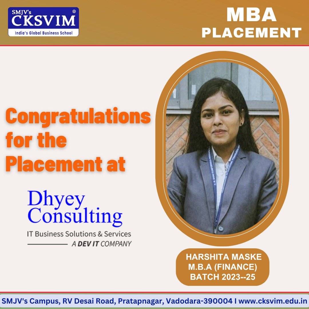 CKSVIM's tweet photo. Congratulations Harshita for the #placement..! We wish you a successful bright future ahead.

#campusplacement2025
#CKSVIM
#MBA https://t.co/6ktNkPNv9x