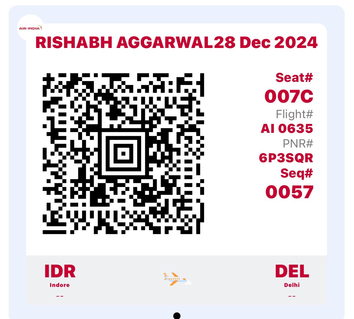 rishabh3025's tweet photo. @airindia Great great flight flown by pilot Mr Taha Kathawala. I have never experienced such skill to handle bad weather. Hats off 🙏🏻 https://t.co/vjQnVI5GOQ