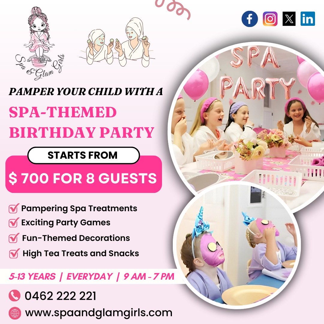 SpaGlamGirl's tweet photo. Make your little one's birthday unforgettable with a Spa-Themed Party! 🌸
Starting at $700 for 8 guests, enjoy pampering spa treatments, exciting party games, fun decorations, and delicious high tea treats.
#KidsParty #PrincessSpa #StylishParties #LittleStarMoments #SpaParty https://t.co/kFd3jJbxE0