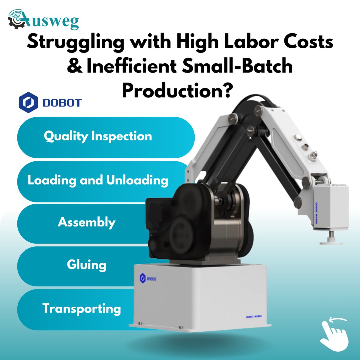 AuswegInfo's tweet photo. Revolutionize Small Batch Production with the DOBOT MG400!

https://t.co/qFJymk33mq
marketing@ausweginfocontrols.com
+91 72 001 155 54, +91 99 521 950 27

#automation #industry40 #robotics #manufacturing #ai #roboticstechnolog https://t.co/GPF1XhYXKg