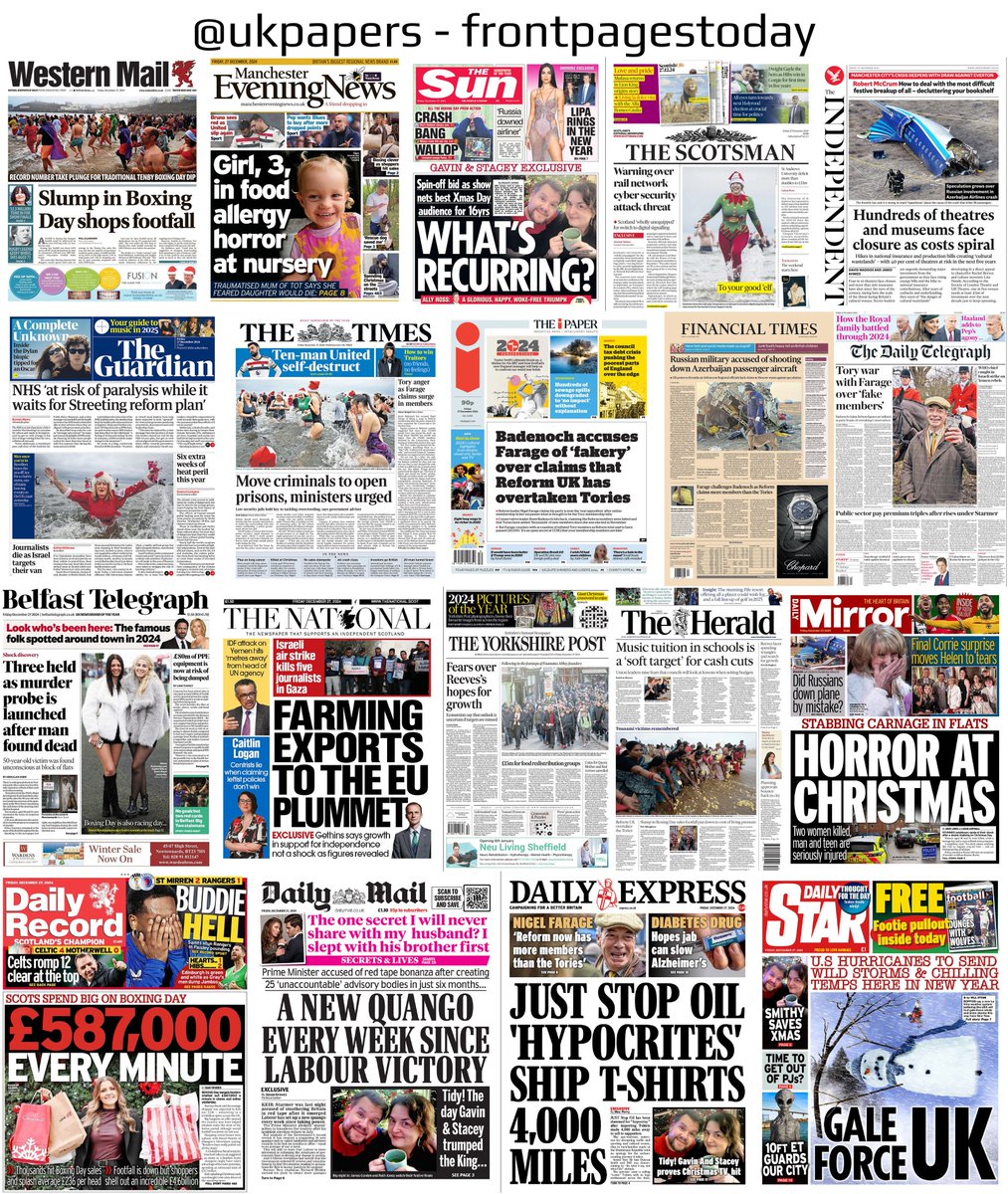 ukpapers's tweet photo. Coming up within the hour the beginning of this days very headlines from within the UK newspaper market with such words as Danger, Holiday, Union, Ghost, Rat, Sandal, Workers, Sewage, & more
Until then ...
'The View' UK Friday Mix ๐
#frontpagestoday #UK #SaturdayPapers