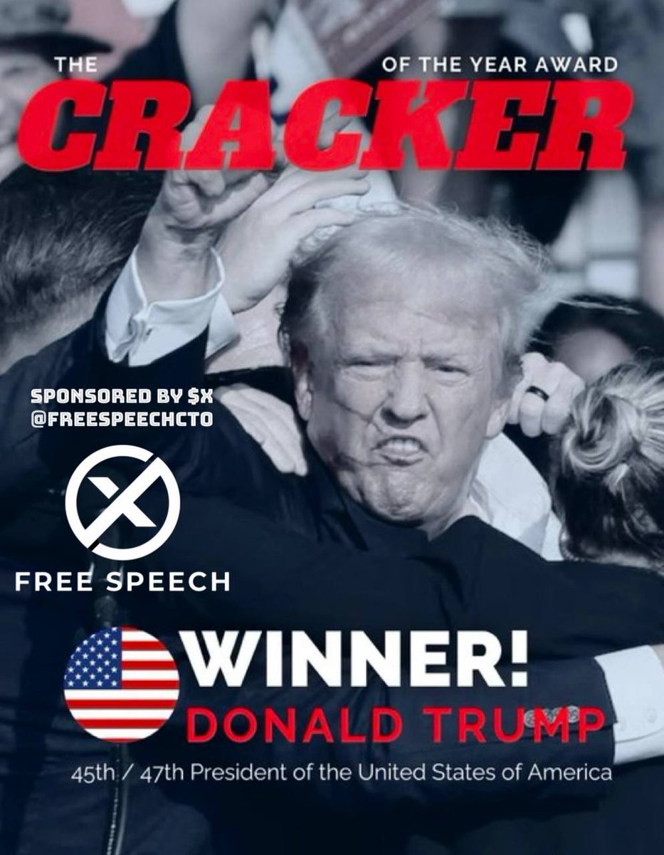 AB (@ab84) on Twitter photo The Cracker of the Year Award 🏆
No one more deserving….
Make America Great Again
<a href="/realDonaldTrump/">Donald J. Trump</a> 🇺🇸
@FreeSpeechCTO <a href="/CtespnN/">CTESPNNetwork</a> <a href="/barkmediax/">Bark Media</a> The Cracker of the Year Award 🏆
No one more deserving….
Make America Great Again
<a href="/realDonaldTrump/">Donald J. Trump</a> 🇺🇸
@FreeSpeechCTO <a href="/CtespnN/">CTESPNNetwork</a> <a href="/barkmediax/">Bark Media</a>