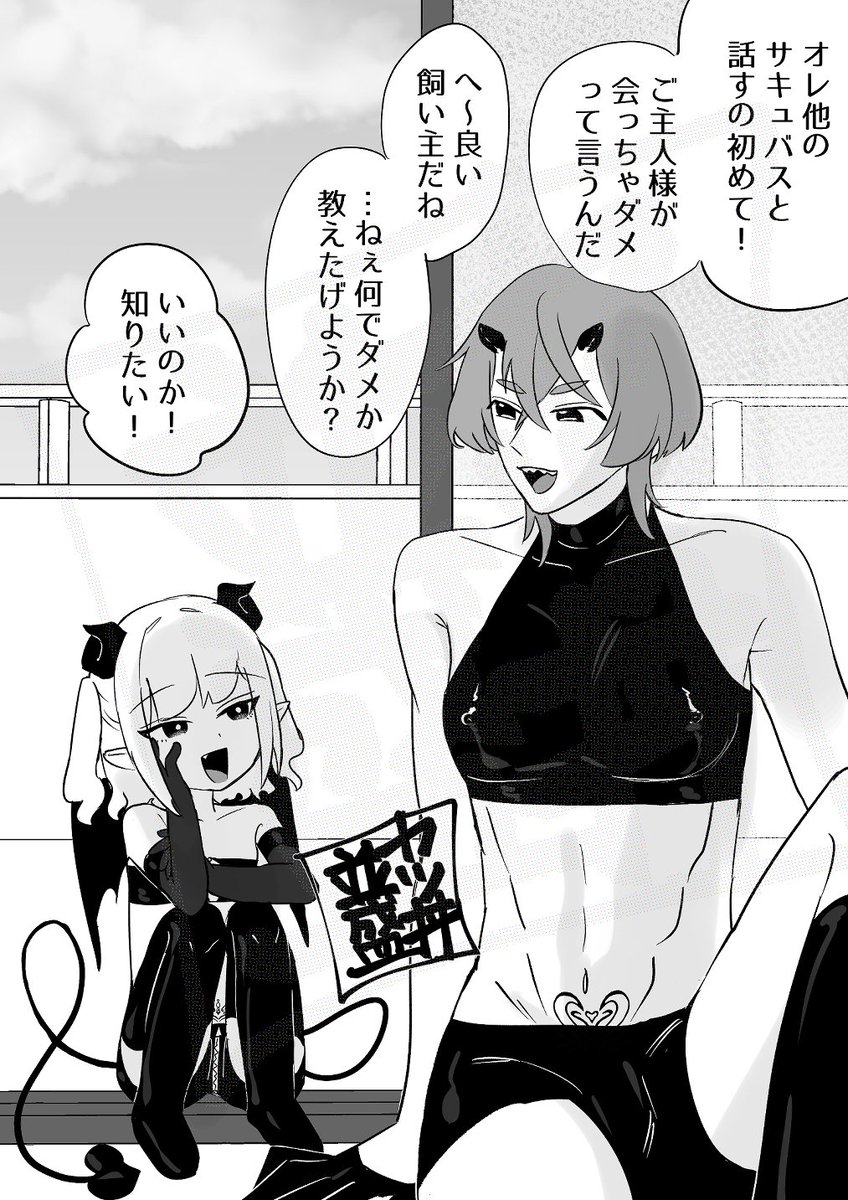 体格差逆転!野良♀サキュバス×温室育ち♂サキュバス🔞(1/3) 