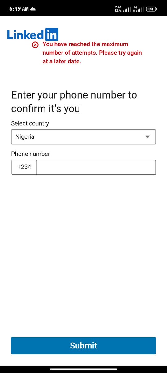miley_zeph's tweet photo. @LinkedInHelp Please assist me lift restrictions on my account. https://t.co/wu9rH6pJga